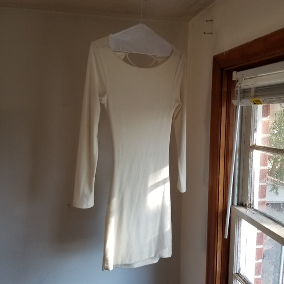 White Open Back Dress - Picture 3 of 7